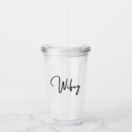 Wifey Tumbler 16oz, helder Acryl Drinkbeker