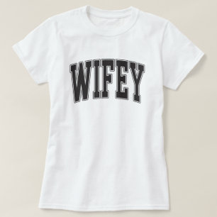 Wifey Varsity Sportieve Stijl Dames T-shirt