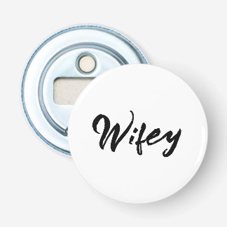 Wifey vintage Zwart Schrift Dames Button Flesopener