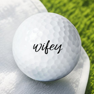 Wifey - Whimsical Black Calligraphy for the Bride Golfballen