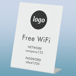 WiFi Code Logo Zakelijk Internet Reclamebord Met Voetstuk