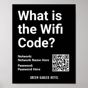 WiFi-code met QR-code op een Poster