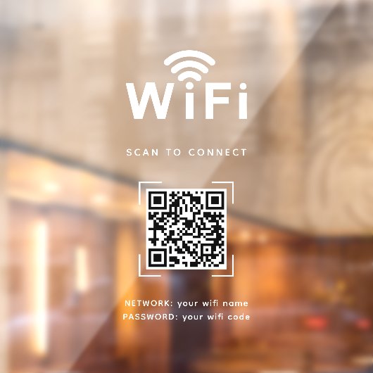 Wifi-decal | Netwerkdisplay voor kantoor en winkel Raamsticker (Vel 2)