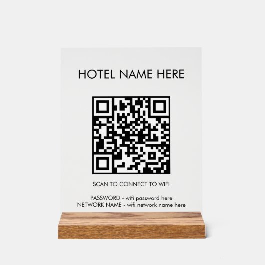 WIFI Details QR Code Nom de l'hôtel Simple (Recto)
