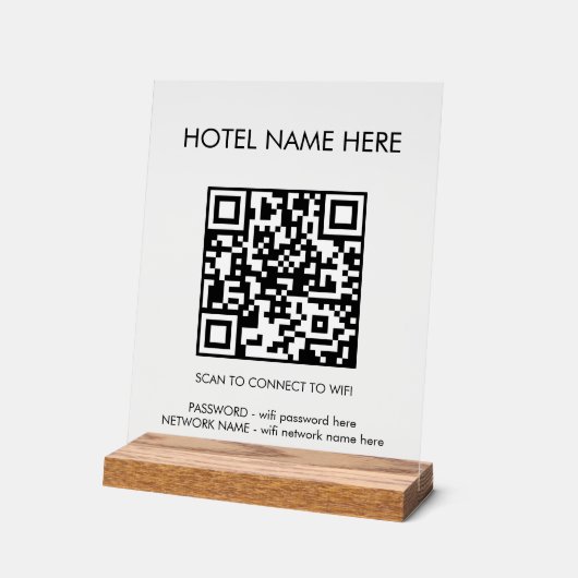 WIFI Details QR Code Nom de l'hôtel Simple (Angle)