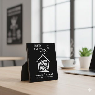 WiFi Details Vlieg voor een wifi QR Code Plaque Fotoplaat