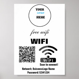 WIFI het Poster van de Code van het Wachtwoord QR 