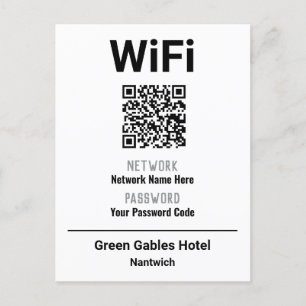 WiFi-instructies met QR-code Aankondigingskaart
