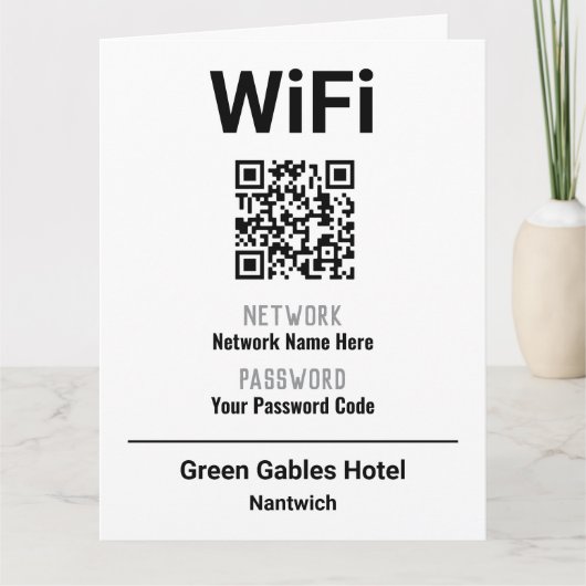 WiFi-instructies met QR-code Kaart (Voorkant)