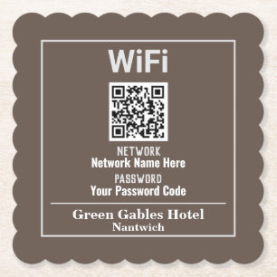 WiFi-instructies met QR-code Kartonnen Onderzetters