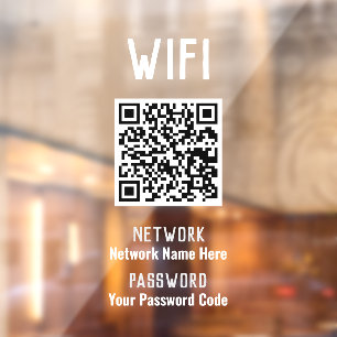 WiFi-instructies met QR-code Raamsticker