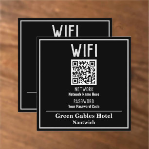 WiFi-instructies met QR-code Vierkante Visitekaartje
