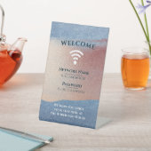 WiFi Internet Password Home Kantoor Gold Reclamebord Met Voetstuk (Insitu)