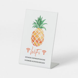 WiFi Internet Password Island Ananas Vakantie Reclamebord Met Voetstuk