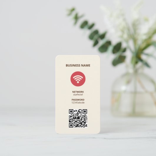 WiFi Internet QR Code Visitekaartje (Staand voorkant)