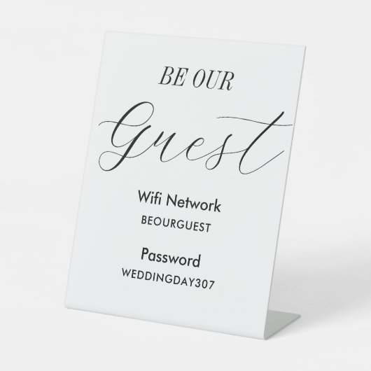 WiFi is onze zwarte bruiloft Reclamebord Met Voetstuk (Voorkant)