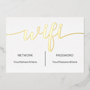 Wifi-kaart voor gasten met echte folie uitnodiging