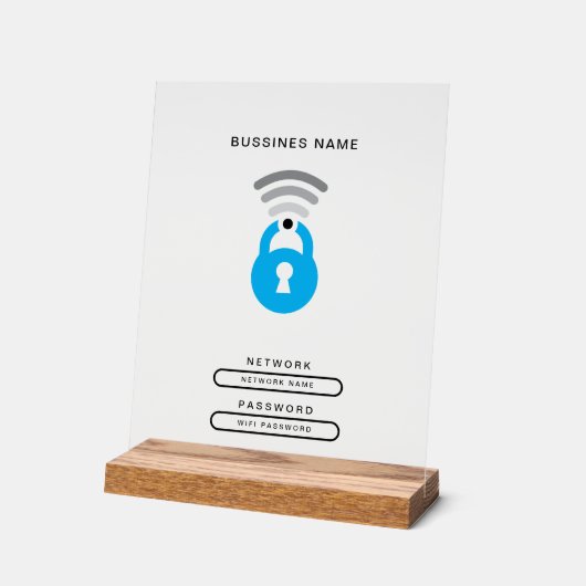 WiFi Key tech logo sjabloon Acryl Sign Acryl Bord (Hoek)