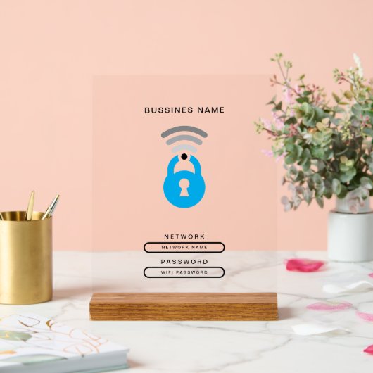 WiFi Key tech logo sjabloon Acryl Sign Acryl Bord (Huwelijk)