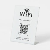 WiFi Login Table Top Sign For Reception Area Reclamebord Met Voetstuk (Voorkant)