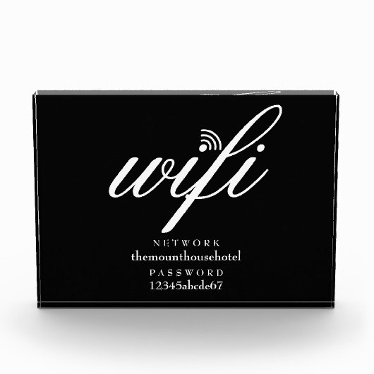 Wifi Netwerk en Wachtwoord Bord Fotoblokken (Voorkant)