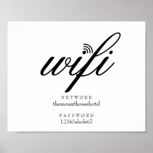 Wifi-netwerk en wachtwoord bord poster