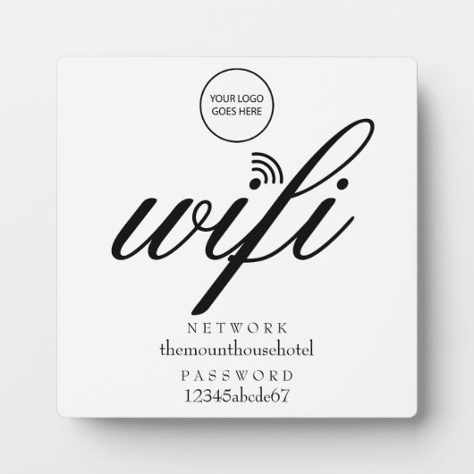 WiFi-netwerk en wachtwoord uw Logo Fotoplaat (Voorkant)