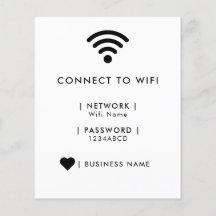 Wifi-netwerk en wachtwoord Zakelijk detailhandel