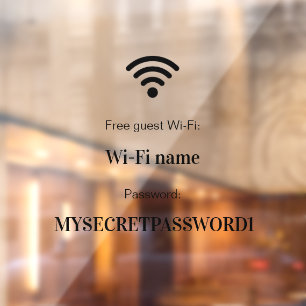 Wifi Netwerk en Wachtwoord Zakelijk Detailhandel Raamsticker