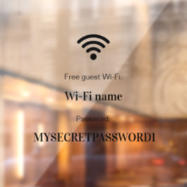 Wifi-netwerk en wachtwoord Zakelijke detailhandel Raamsticker