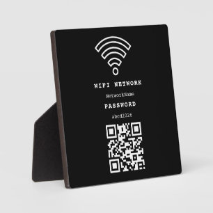 Wifi-netwerk en wachtwoord zwart bord fotoplaat