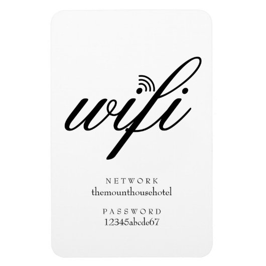 Wifi-netwerk- en wachtwoordcode magneet (Verticaal)