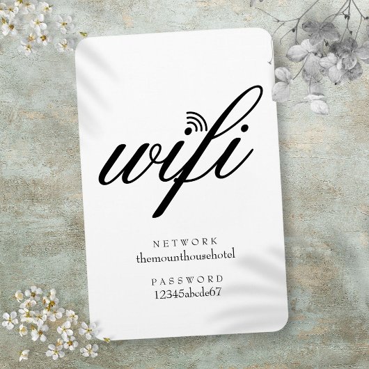 Wifi-netwerk- en wachtwoordcode magneet