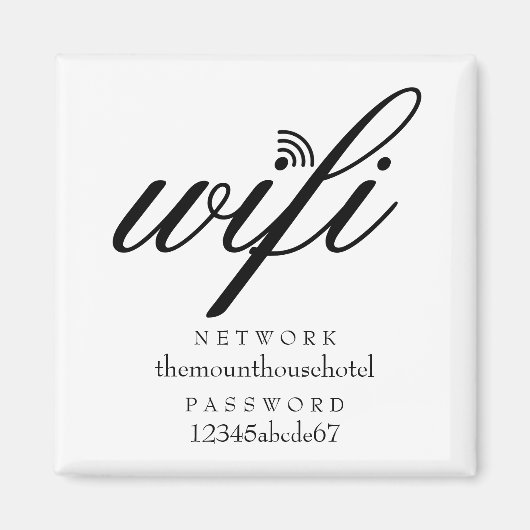 Wifi-netwerk- en wachtwoordcode magneet (Voorkant)