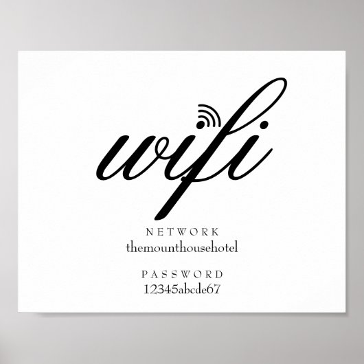 Wifi-netwerk- en wachtwoordcode poster (Voorkant)