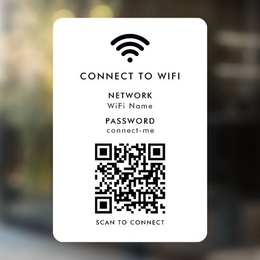 WiFi-netwerk | QR Code Internet Password White Raamsticker