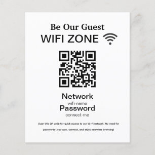 Wifi Netwerk   QR Code Internet Scan om te Verbind Flyer