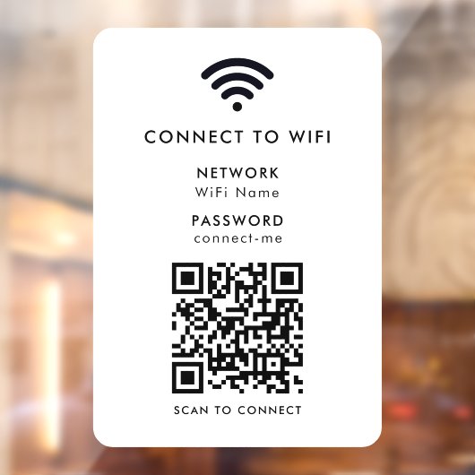 Wifi Netwerk | QR Code Internet Wachtwoord Wit Raamsticker (Vel 2)
