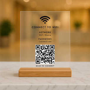 WiFi-netwerk QR-code internetscan om verbinding Acryl Bord