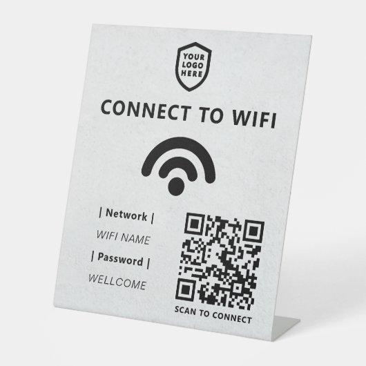 WiFi-netwerk | QR-code internetscan om verbinding  Reclamebord Met Voetstuk (Voorkant)