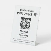 WiFi-netwerk | QR-code internetscan om verbinding  Reclamebord Met Voetstuk (Voorkant)