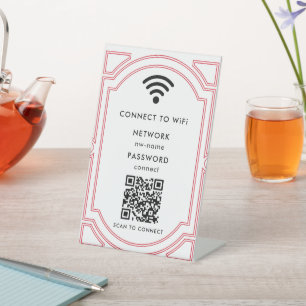 WiFi netwerk QR-code scannen om verbinding te ma Reclamebord Met Voetstuk