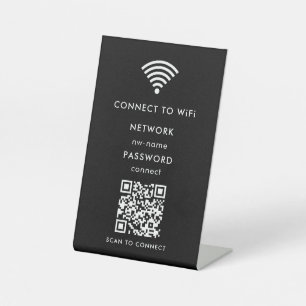 WiFi netwerk QR-code scannen om verbinding te ma Reclamebord Met Voetstuk