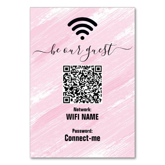 WiFi netwerk | QR-code | Wees onze gast tafel Kaar Kaart (Voorkant)