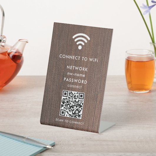 WiFi-netwerk Scan QR-code om verbinding te maken m Reclamebord Met Voetstuk (Insitu)