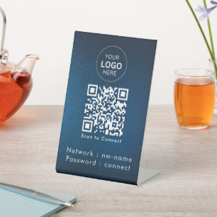 WiFi-netwerk   Scan QR-code om verbinding te maken Reclamebord Met Voetstuk