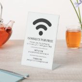 Wifi netwerk toegangscode gast info aangepaste mon reclamebord met voetstuk (Insitu)