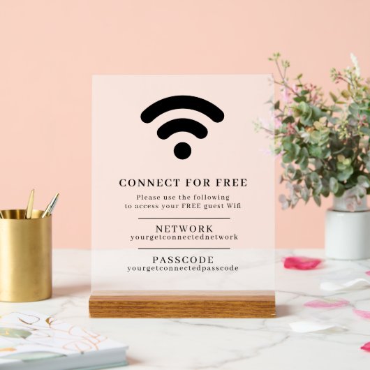 Wifi netwerk toegangscode gast info aangepaste QR  Acryl Bord (Huwelijk)