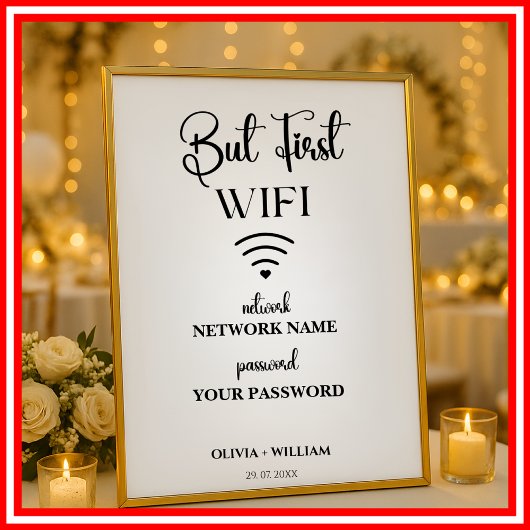 Wifi Netwerk Wachtwoord Elegant Modern Wedding Sig Poster