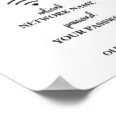 Wifi Netwerk Wachtwoord Elegant Modern Wedding Sig Poster (Hoek)